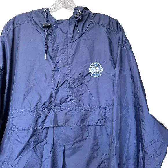 Tri Mountain Pabst Blue‎ Ribbon Beer Windbreaker Mens XL Pullover Quarter Zip - Picture 5 of 6